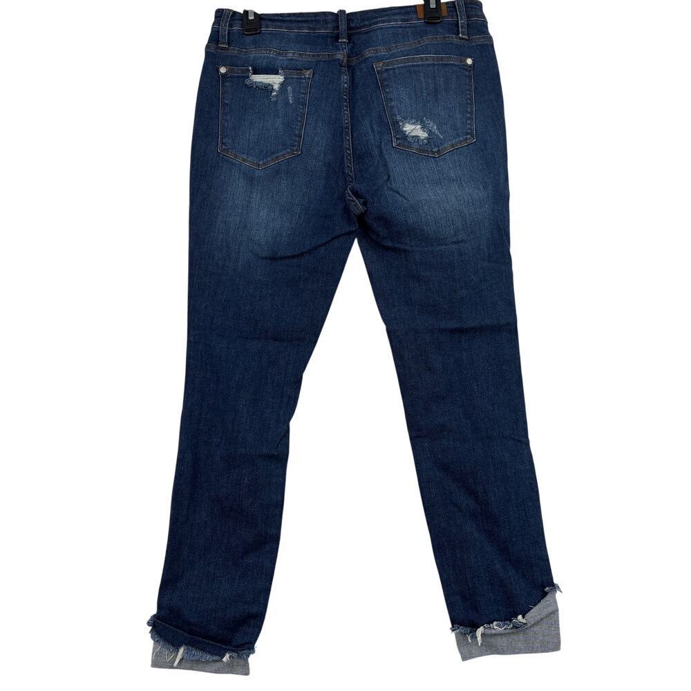 Judy Blue Cuffed Ankle Jeans Size 15 Skinny Fit Distressed Raw Hem Stretch Denim - Picture 6 of 13